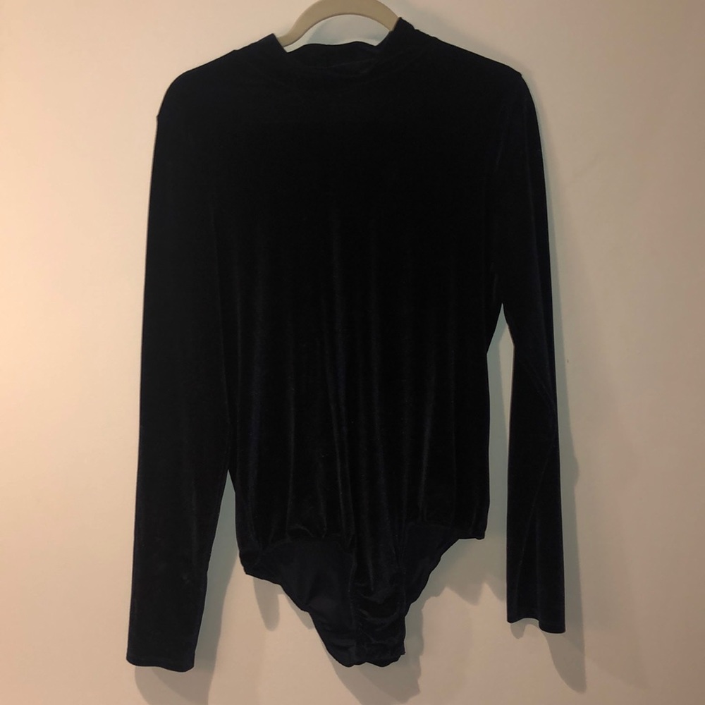 Navy Velvet Bodysuit